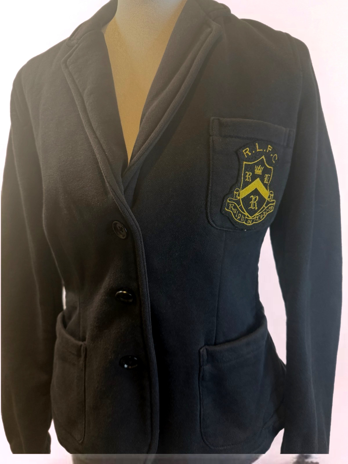 Vintage Ralph Lauren Rugby Coat cotton embroidered Jacket Size medium thumbnail 3