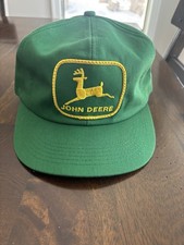 Vintage John Deere Trucker Hat Cap Made USA 80s K Products Patch SnapBack Farm