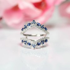 1.20 Ct Lab Created Sapphire Chevron Enhancer...