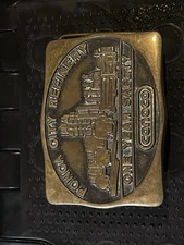 CONOCO One Year Safety  Belt Buckle Solid Brass Ponca City Refinery