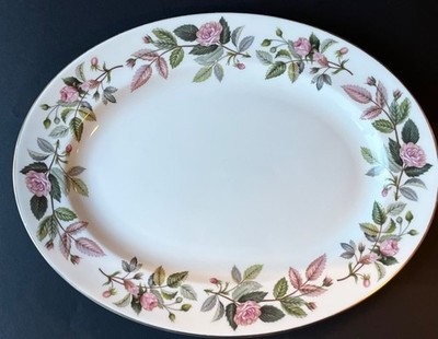Vintage Wedgwood Bone China Platte 'Hethaway Rose' Muster 39 cm x 30 cm