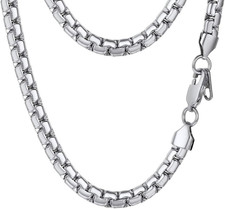 Stylish Stainless Steel Flat Link Chain Necklace for Men, 2Mm/4Mm/6Mm/8Mm. Silve