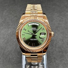 Seikjust Mod DayDay Green Dial Rose Gold Auto...