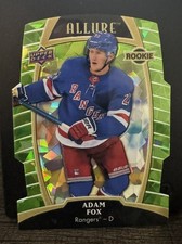 Adam Fox 2019-20 Upper Deck Allure - Rookie Card #93 Green Quartz 33/99 (RC). rookie card picture