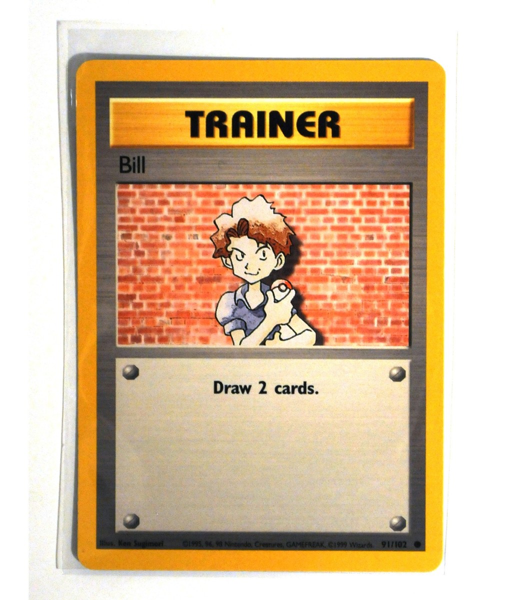Trainer Bill 91/102 Base Set 1999 Pokemon Card NM Trainer Bill 91/102 Base Set 1999 Pokemon Card NM
