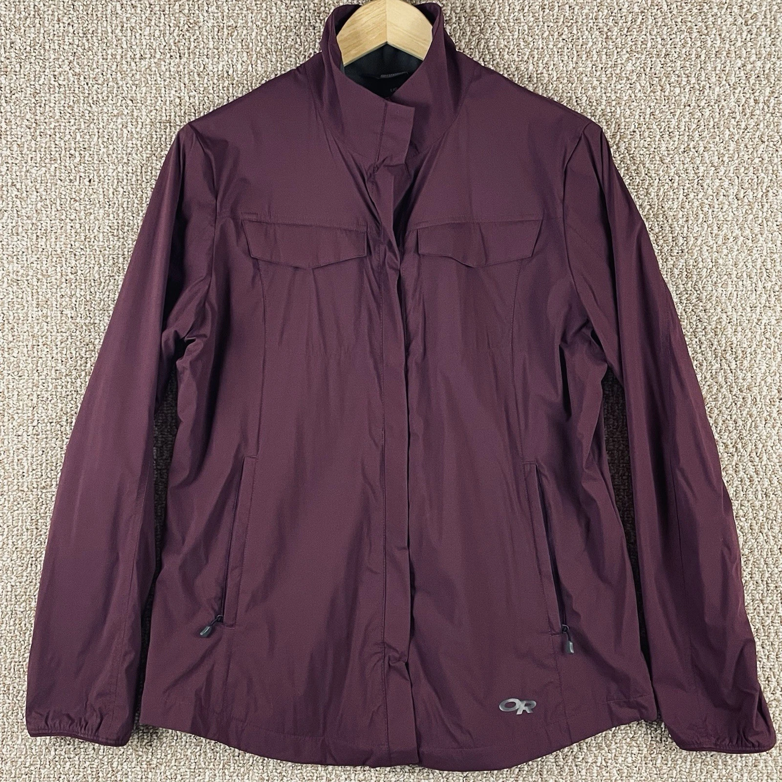Outdoor Research Micro Light Jacket Women’s L Maroon Shirt Jacket Snap Lined R3