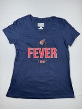 Indiana Fever Caitlin Clark Tee T-Shirt Womens Medium WNBA Blue V Neck NWOT