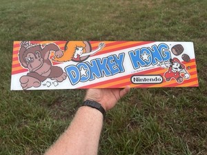 Original 1981, **Donkey Kong**, Arcade Video Game Marquee, Plexiglass, Nintendo