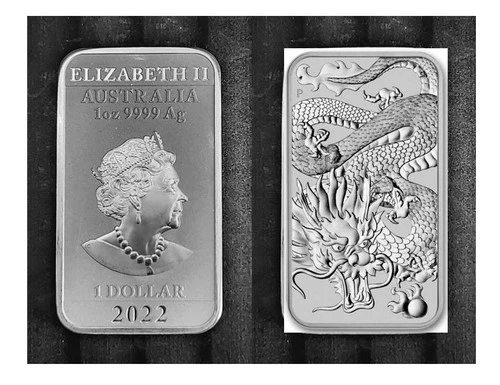 2022 UNC 1 oz .9999 Silver Australian Perth Mint Dragon Bar FREE SHIP! LAST ONE!