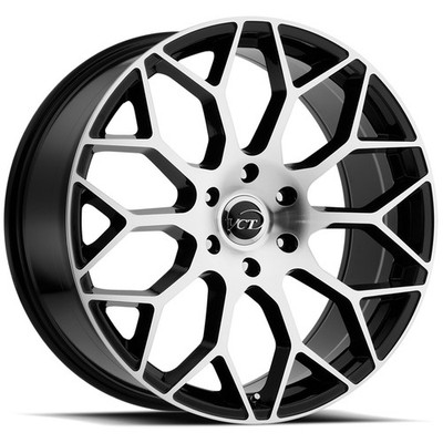 VCT V82 20x8.5 5x112 +40mm Black/Machined Wheel Rim 20'' Inch