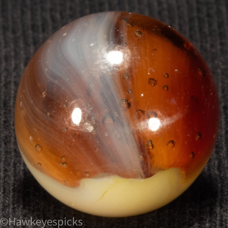 Vitro Agate Anacortes WA *BUTTERED MAPLE Patch Marble 5/8" Mint Hawkeyespicks sg