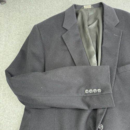 Jos A Bank Sport Coat Men 52L Navy Blue Wool Cashmere Blazer Classic Two Button - Picture 3 of 11