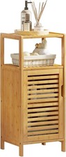 Bamboo Cabinet, Bathroom Storage Cabinet with Single Door and Shelf,