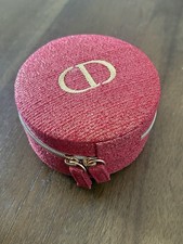 Dior Limited Edition Lunar New Year Round Zip Travel Jewelry Case Red/Gold