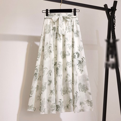 Women Bohemian Long Skirt Sunny Skirt A Line Chiffon High Waist Skirt Beachwear - Picture 19 of 24