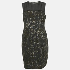 CH Carolina Herrera Black Tweed Sheath Dress L