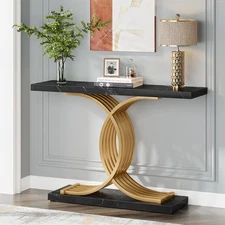 Tribesigns Accent Console Table w/ Geometric Metal Base for Living Room Entryway