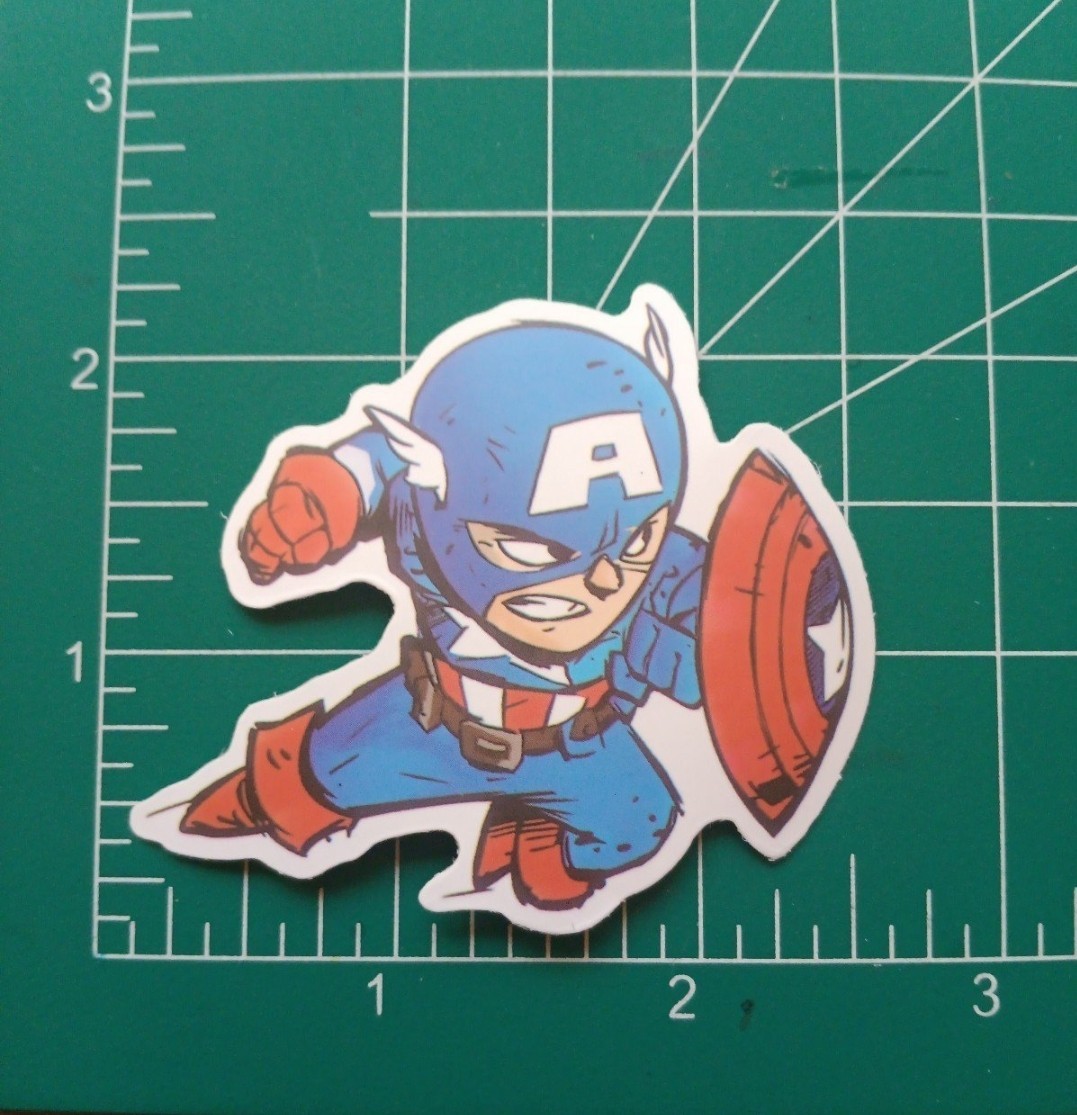 CAPTAIN AMERICA STICKER X MATTE DIE-CUT STICKER X 2X2 INCHES