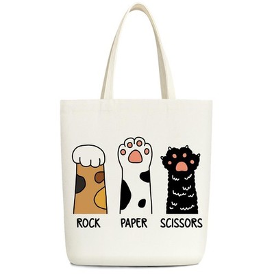 Cat Paw Canvas Tote Bag for Cat Lovers Women Sister Aesthetic Cute Tote Bag G...
