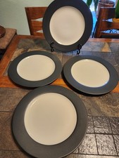 NORITAKE Colorwave Graphite 10¾" Stoneware Dinner Plates #8034 Set Of 4