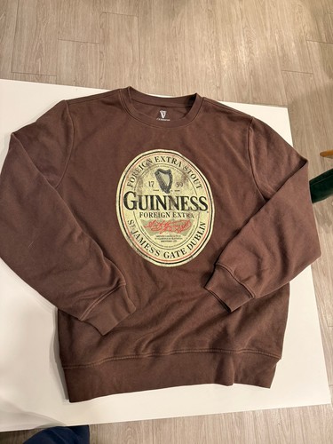 Guinness Herren Large Braun Sweatshirt Rundhals Logo Pullover - Bild 1 von 3