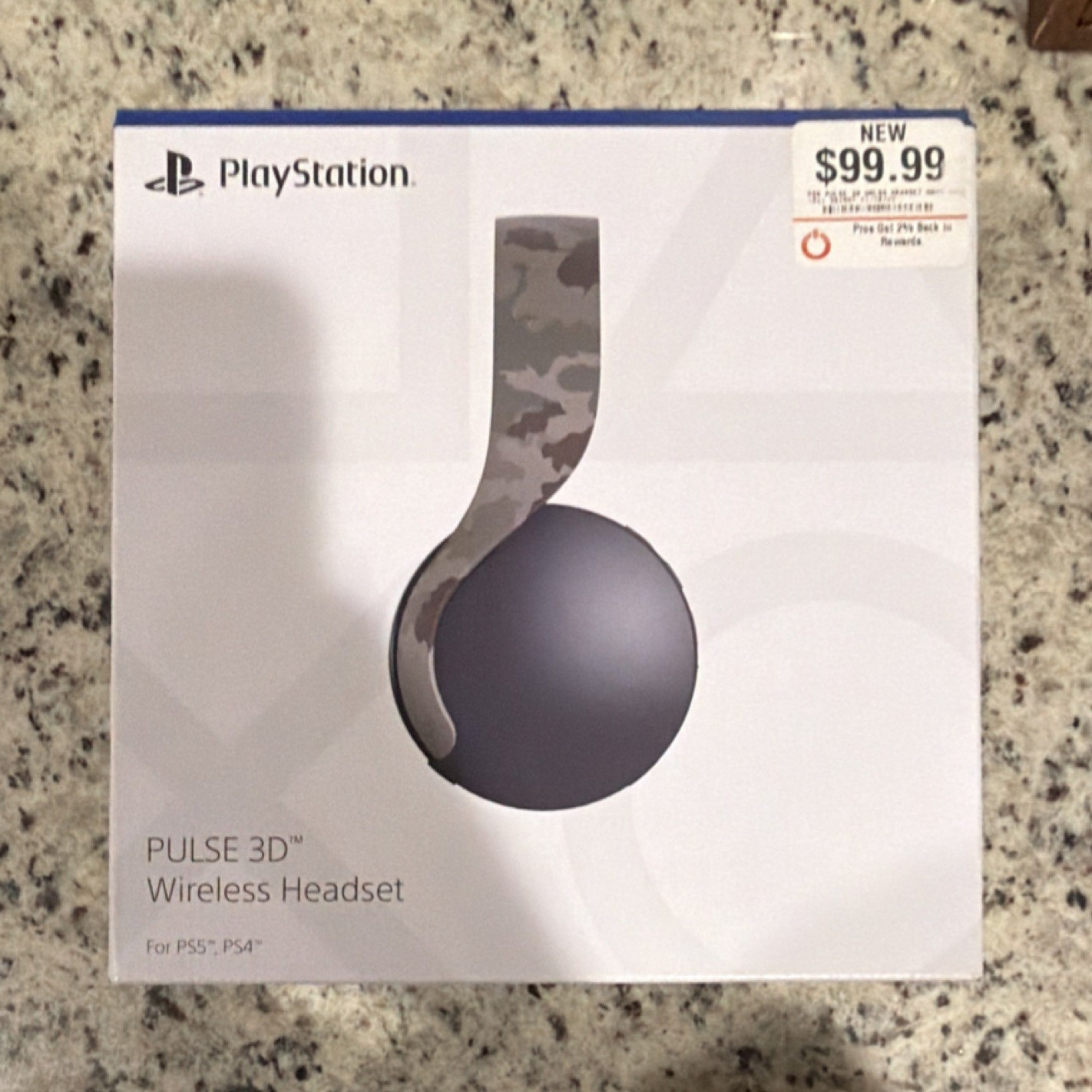 Sony PULSE 3D Wireless Headset Camouflage Gray Built-In Mic 