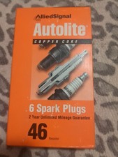 Autolite Set of 6 Copper Spark Plugs 46 NOS USA MADE