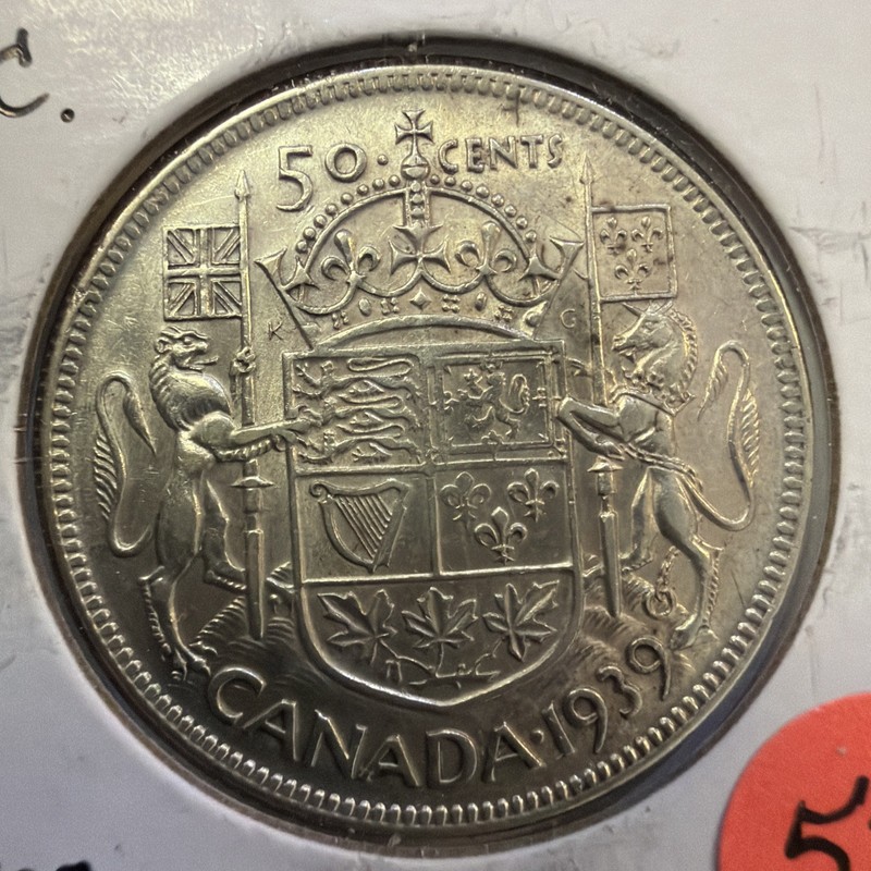 1939 Canada half dollar 50 cents H20166