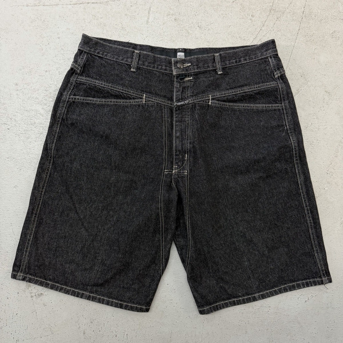 Vintage Marithe Francois Girbaud Black Baggy Denim Jean Shorts Sz