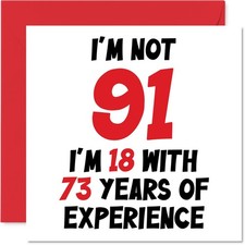 Lustige Geburtstagskarte 91. Geburtstag &ndash; Im Herzen noch 18, Stuff4