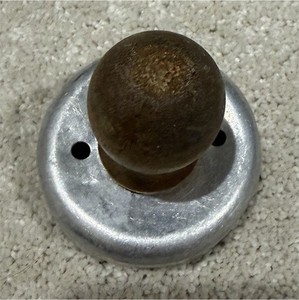 Vintage Aluminum Doughnut & Biscuit Cutter, Wooden Handle, Mid-20th Century