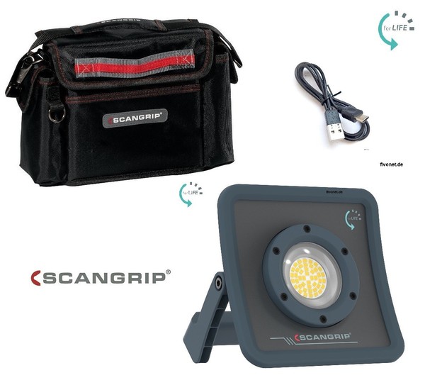 Scangrip Nova R For Life Arbeitsleuchte Mit Tasche Strahler 2000 Lumen Led Akku-image