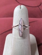 Beautiful Handmade Mother-of-Pearl Inlay Sterling Silver 925 Ring Sz 6.25 Mexico