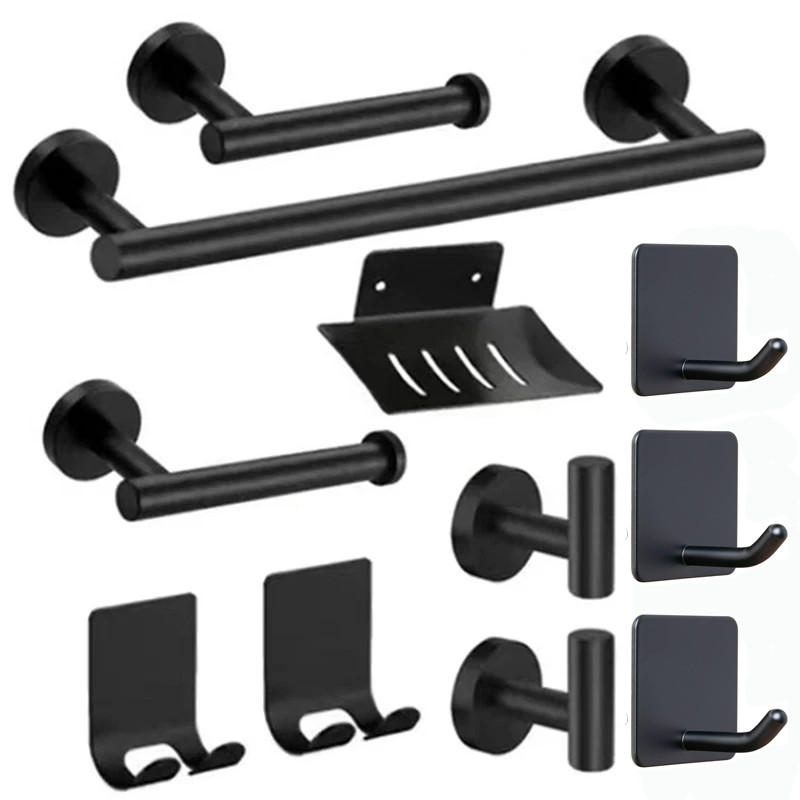 Bar Towel Racks Hooks Black