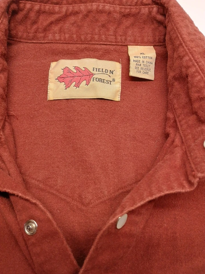 Camisa masculina Field n Forest de algodão flanela manga longa tamanho XL marrom - Imagem 3 de 4