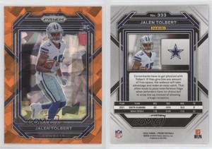 2022 Panini Prizm Rookies Orange Ice Prizm Jalen Tolbert #333 Rookie RC