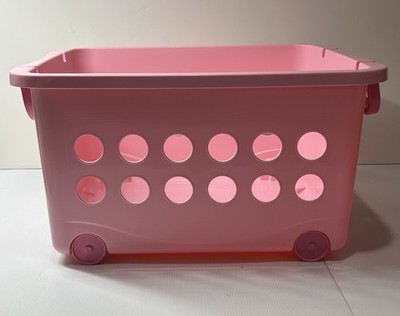 Circo Wheeled Stacking Basket Sterilite Pink Wheeled Crate Toy Bin