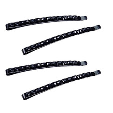 4Pcs Black Rhinestone Barrettes, Shiny Hair Pin, Crystal Diamond Bobby Pin, Hair