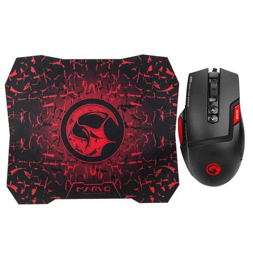 Marvo Scorpion M355 Gaming Mouse and G1 Mouse Pad, USB, Ambidextrous ergonomic d - 第 1/10 張圖片