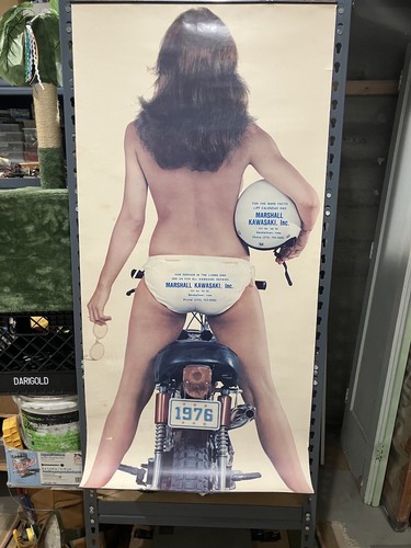 Kawasaki Dealer Full Length Thick Paper Poster advertisement vintage door hanger