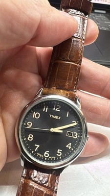 Mens SS Timex WR30M INDIGLO WATCH 35MM RUNS