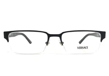 Versace Eyeglasses Frames MOD.1184 1261 Matte Black Rectangle Half Rim 53-18-140