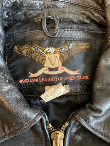 Veste en cuir vintage Chicago City Police taille XL par Vanguard - Photo 10/12
