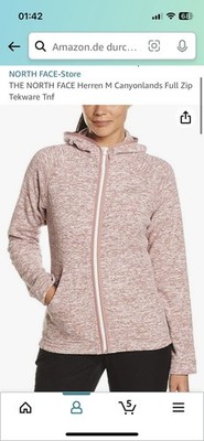 The Northface fleecejacke Rosa Damen S Reißverschluss Hoodie Kapuze Sweater Wind