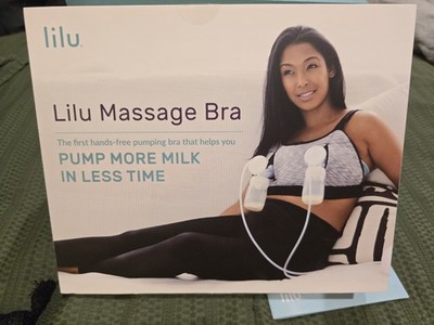 Lilu Massage Bra S/M - Black/Gray. Hands Free Pumping Bra