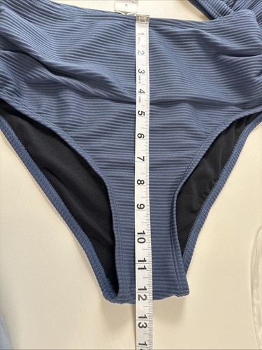 Cupshe Damen Zweiteiler Badeanzug Gerippt Blau Größe S - Bild 10 von 17