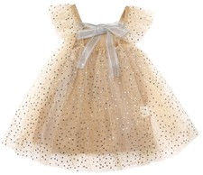 Girls Christmas Tulle Tutu Dress Sleeveless Wedding Sequin Layered Summer Bab...