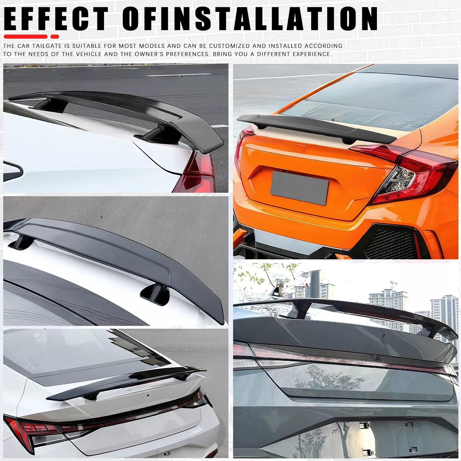 Spoiler Rear Trunk Lip Spoiler /Roof Tail Wing 55" For Audi R8 V8 V10