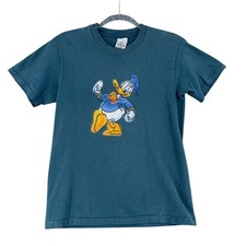 Disney Store Donald Duck T Shirt Teal Small Vintage Graphic Tee The Disney Store
