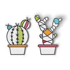 Cacti Geometric Colorful Set of 2 - Magnets - Car Fridge Locker - 5" Each